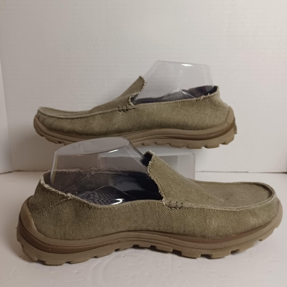 Skechers Men's Relaxed Fit Memory Foam SlipOn Comfort Canvas Grey Shoe SZ 8 READ - Picture 2 of 9
